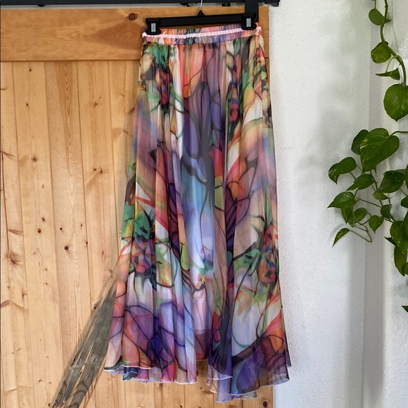 Colorful A-Line Maxi Skirt - Picture 4 of 8